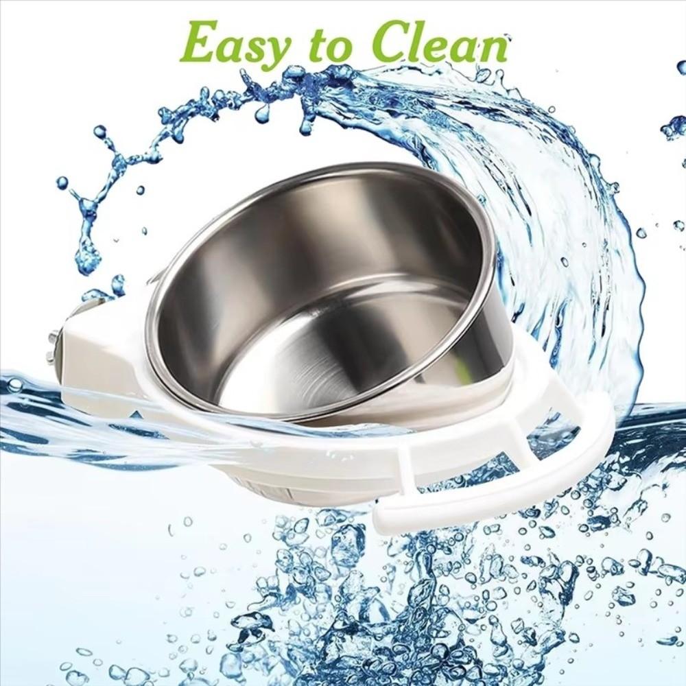 Detachable Bird Feeding Dish Stainless Steel Parrot Food Cup Bird Drinking Cup Bird Perch