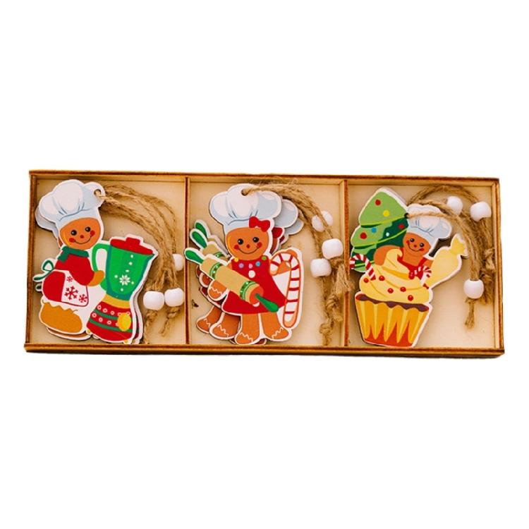 Artistic Wood Gingerbreads Man Ornament Delicate Wood Gingerbreads Man Hanging Ornament Charm For Family Holiday Fun