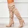 Fashion Fashion Pointed Toe Over The Knee Boots Women High Heels Patent Leather Solid Stiletto Side Zipper Sapatos Femininos