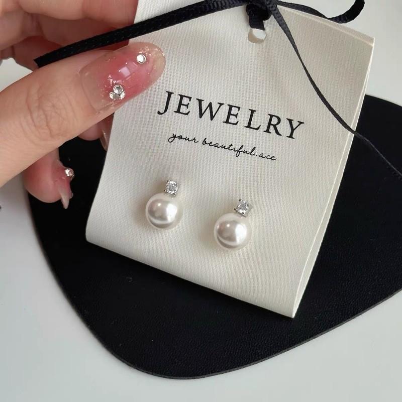 Pendiente Elegante Blanco Gris para Mujer Pendientes de Tuerca de Cristal Accesorios de Joyería