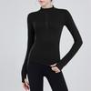 Women's High Elastic Half-Zip Long Sleeve Training Top