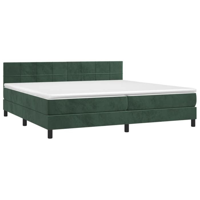 VidaXL Sommier à Lattes de Lit avec Matelas et LED, Lit Rembourré avec Tête de Lit, Lit Double, Lit Adulte de Chambre, 3134426