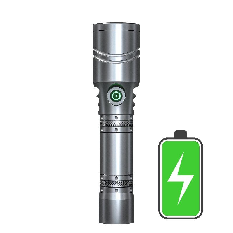 Aluminum Alloy Laser Flashlight USB C Rechargeable 1200mAh Battery Long Range Beam Underwater Diving Hunting Search Light