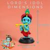Lord Shree Krishna Ji Idol for Car Dashboard, Office Table,Home Decor| Little Mor Pankh & Bansuri Figurin| God Statue