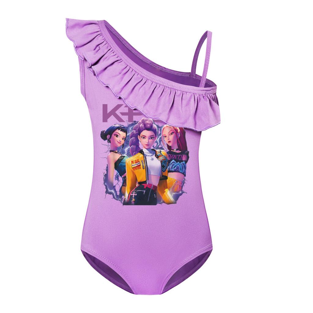 Unique Apparel 5112 Kinder Meisjes Rumi Mira Zoey Print Badpak Zwemmen Eendelig Bodysuit Badkleding 100cm