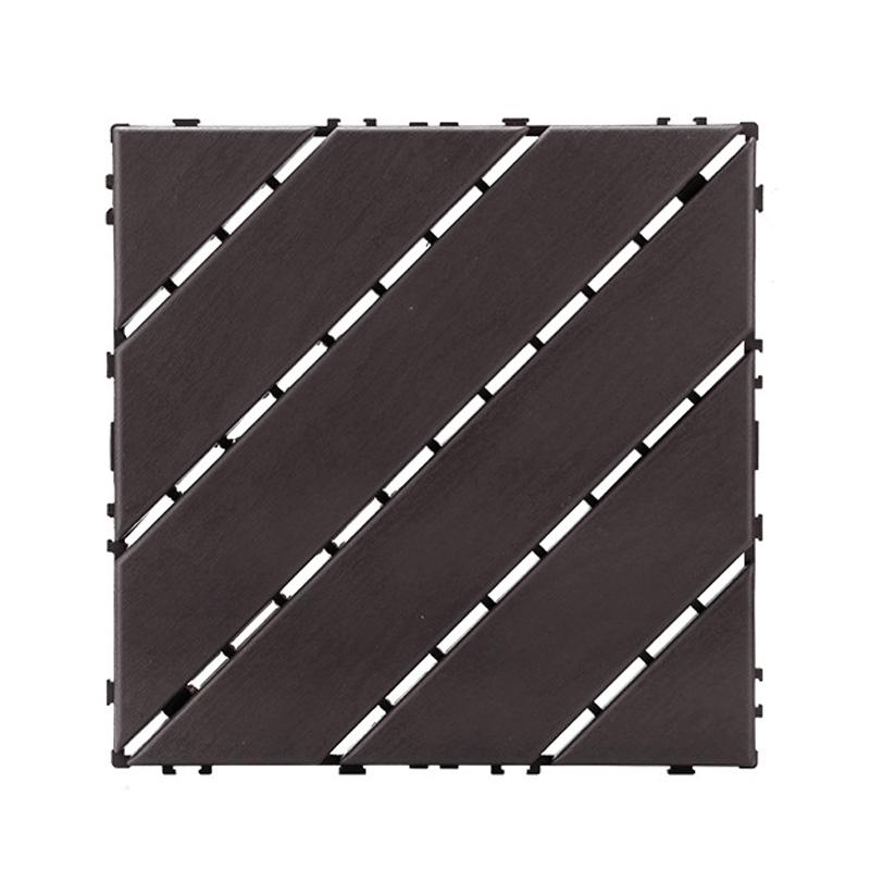 30X30Cm Hardwood Decking Tiles Interlocking Composite Wood Floor Covering for Outdoor Garden Terrace Easy Installation