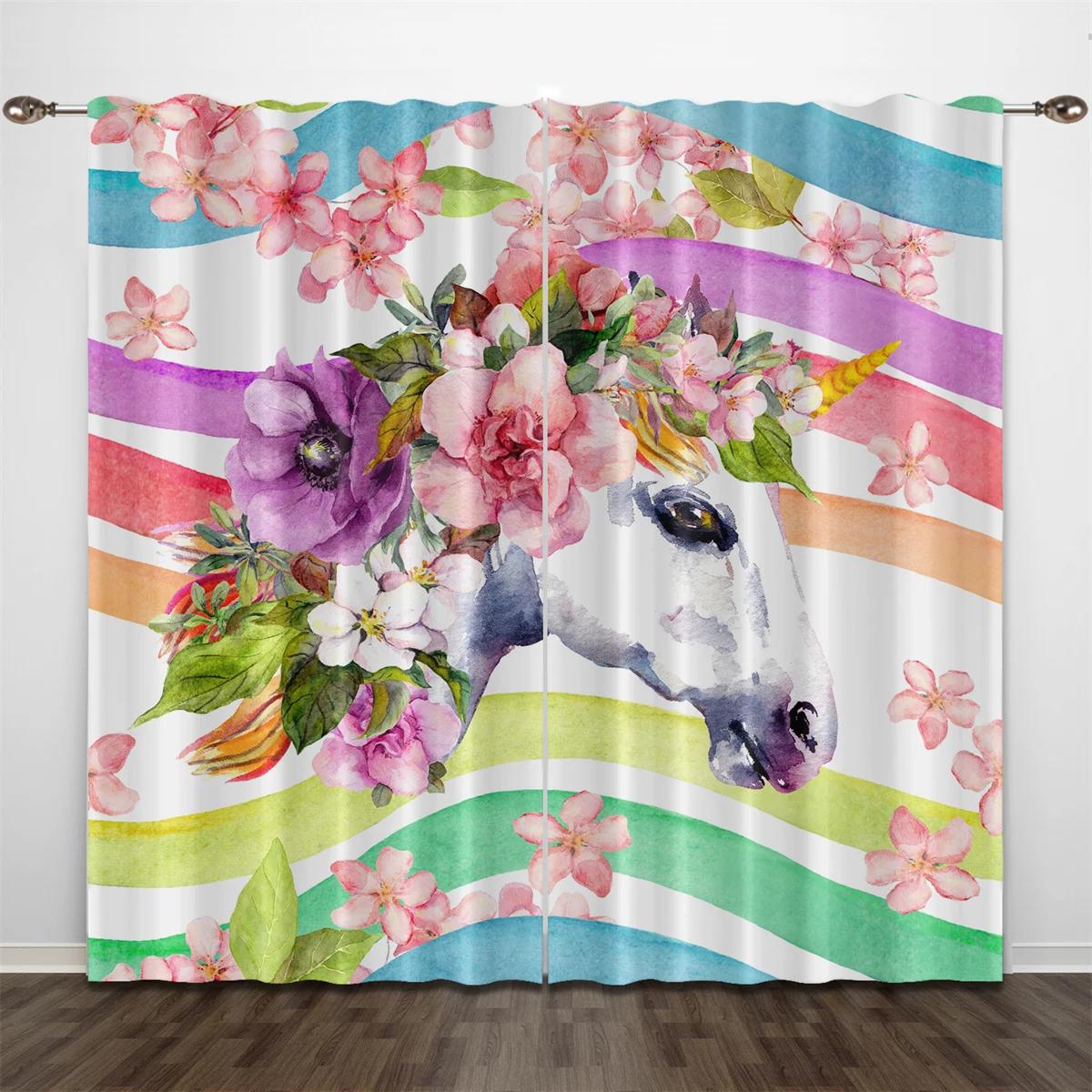 

3D печать Moden Радуга карандаш дети ребенок светофильтрующие шторы тема декоративные 2 панели тонкие шторы для спальни гостиной 100W160H(CM)40x63in&Grommet Top