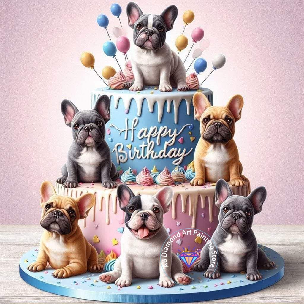 Cute French Bulldog Animal Diamond Painting Kit 5D DIY Dog Diamond Embroidery Cross Embroidery Handmade Art Gift Home Decoration