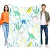 Dinosaurier Dschungel Regenbogen Decke Weich Gemütlich Flanell Überwurf für Kinder Jungen Mädchen Bett Sofa Dekoration Geschenk