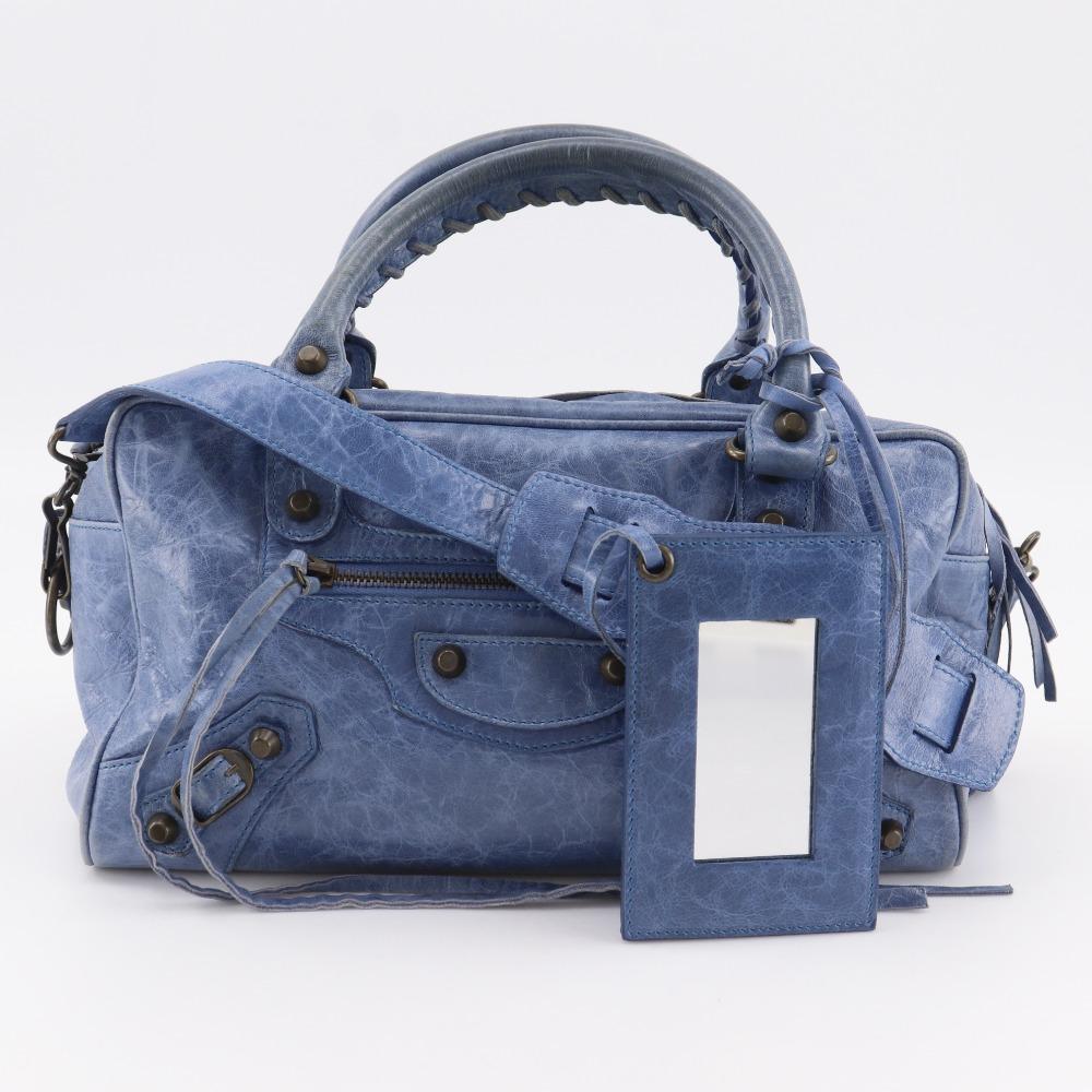 BALENCIAGA The Twiggy Handbag 145964 2WAYShoulder Blue leather Women Used
