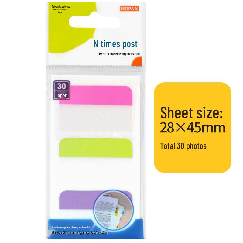 Repositionable PVC-Paper Index Labels: Colored Office Sticky Notes for Students