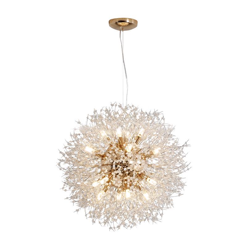 Dandelion Crystal Firework Chandelier: Modern Minimalist Light for Restaurants, Bedrooms, Bars, and Retail Displays