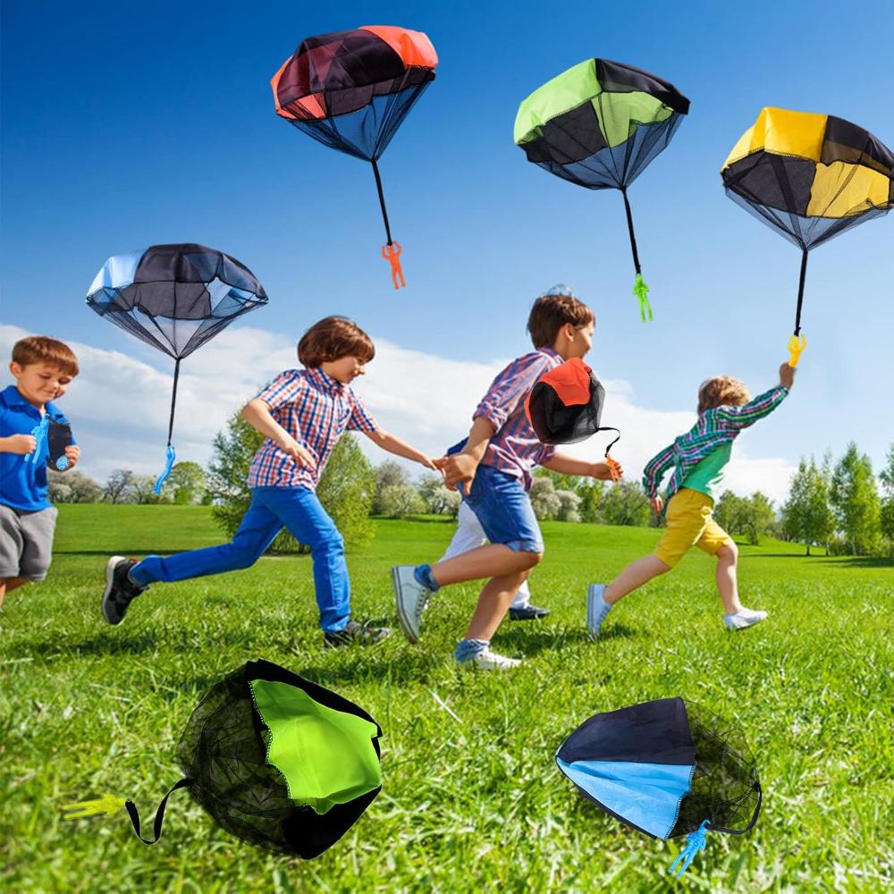 10 Pcs Parachute Toy, Tangle Free Outdoor Flying Parachute, Hand Throw Flying Toys for Kids Boys Girls Gifts, Party Favors