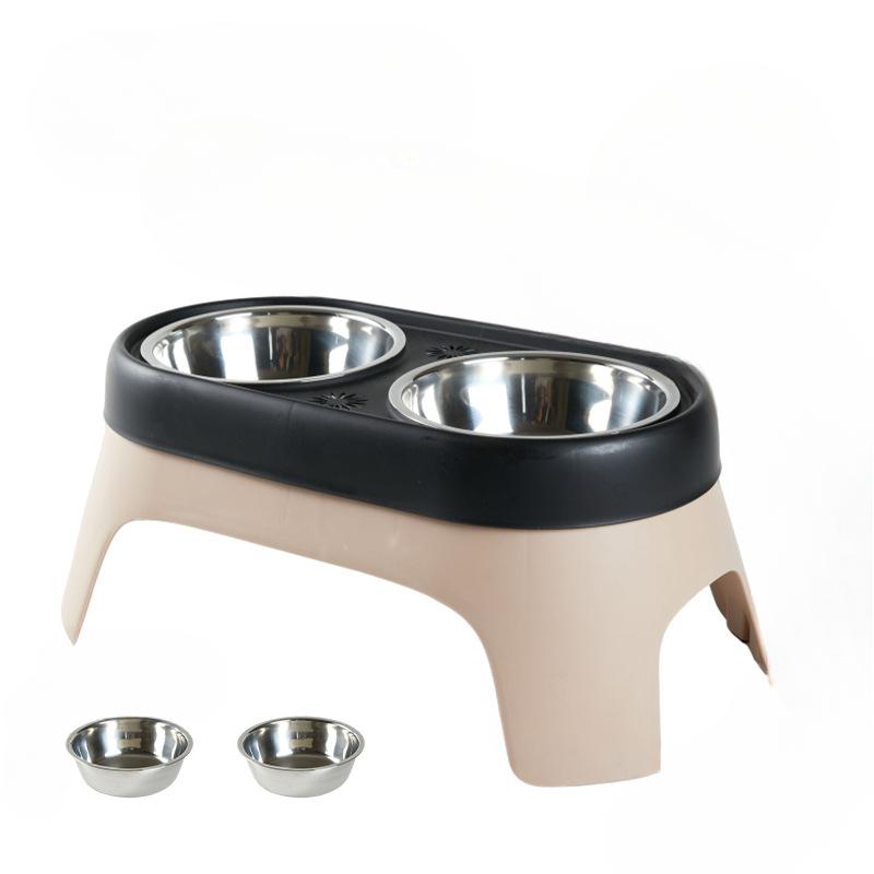 

Новая миска для собак с высокой посадкой, миска для питья и кормления домашних животных, противоударная миска из нержавеющей стали для еды, миска для риса для кошек S