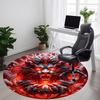 1pc Red Dragon Chair Carpet for Office, Round Non Slip Durable Large Size Office Carpet, Suitable for Office
