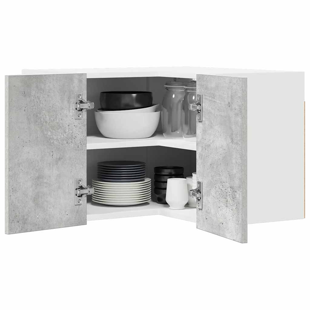 Wall Cabinet Concrete Grey and White 57 X 57 X 40 Cm Engineered Wood