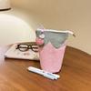 Cute Strawberry Pen Bag Foldable Large Capacity Pencil Holder Cylindrical Stand Up Cartoon Pencil Case Students Supplies