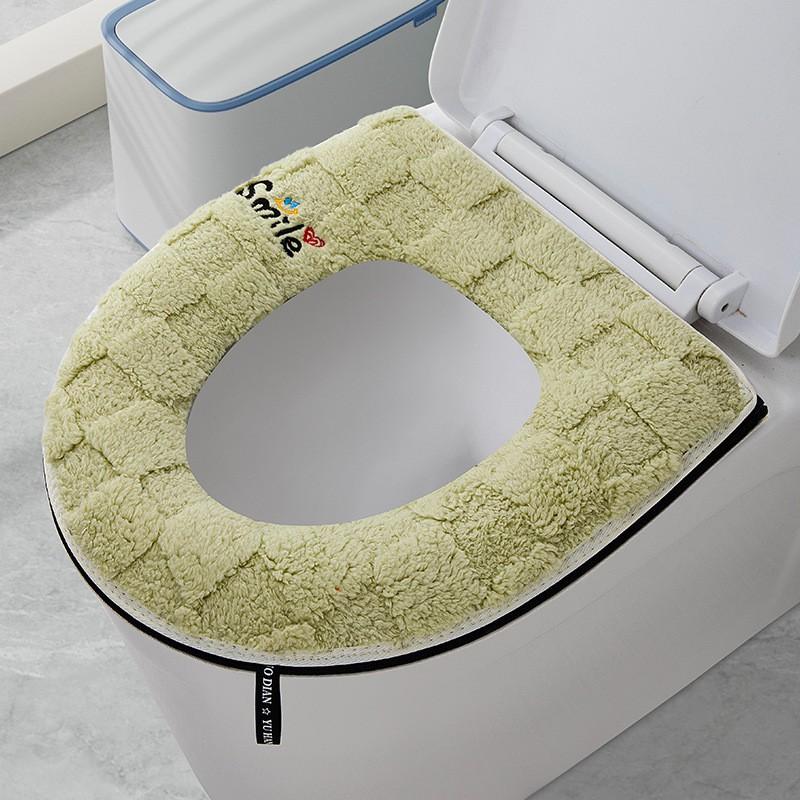 Washable Waterproof Toilet Seat Cover With Zipper Thick Winter Cushion Home Use All Season