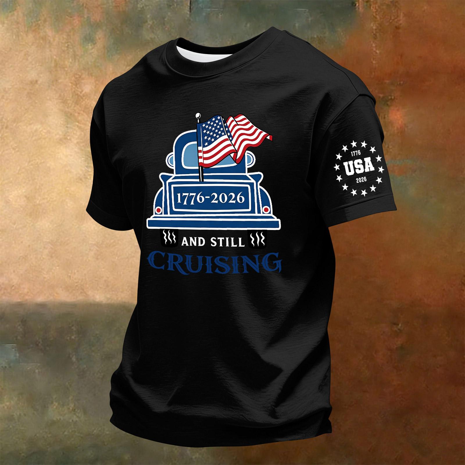 

Men s Summer Crew Neck Short Sleeve Casual T Shirt 250th Anniversary Independence Day Print Comfortable Fit Lightweight XXXXXL чёрный