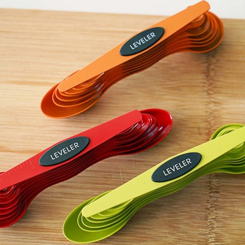 8Pcs Magnetic Suction Double Heads Baking Scale Measuring Spoon for Kitchen Measuring Dry Liquid Ingredients Rust Proof