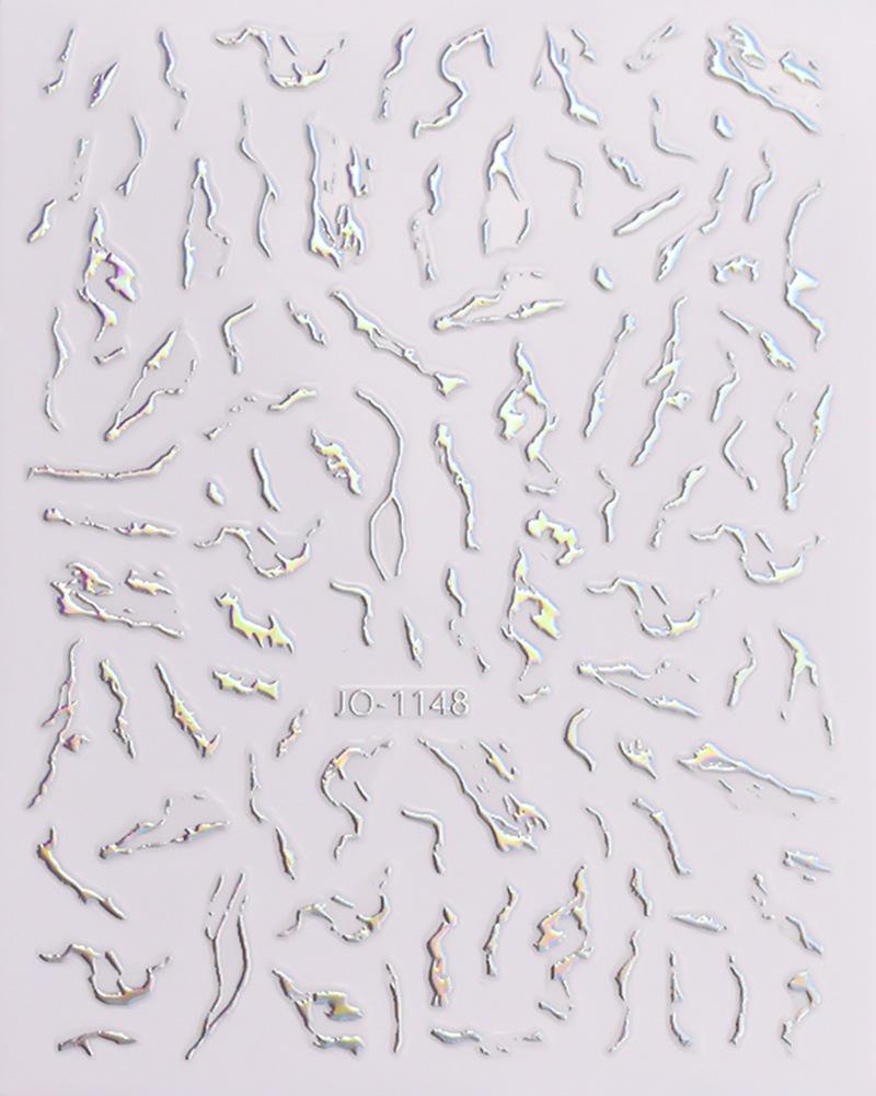 2023 Rose Gold 3D Nail Art Stickers - Self-Adhesive Throwing Ball Pattern Decals