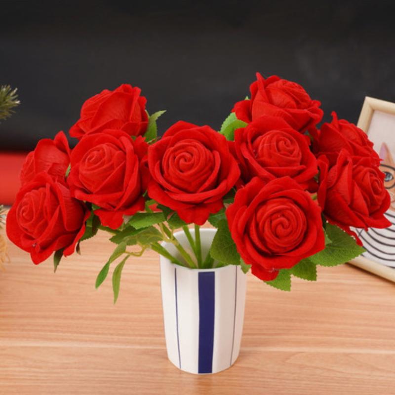 1/2 Pieces Wedding Jewelry Display Storage Case Red Rose Flower Ring Display Box Proposal Engagement Anniversary Romantic Gift