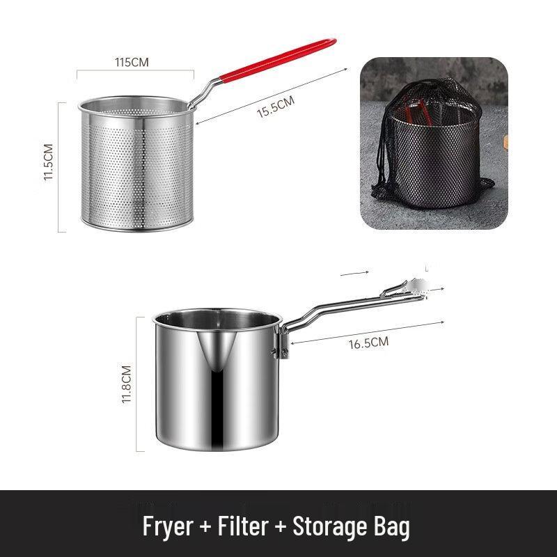 Фритюрница Wutuo из нержавеющей стали со съемной корзиной