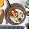 6pcs Round Braided Placemats 38CM Table Mats For Dining Tables Christmas Halloween Woven Washable Non-Slip Place Mats