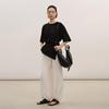 Less Loose Fit Cotton Mid-Sleeve T-Shirt