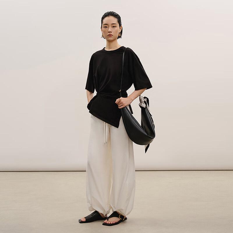 Less Loose Fit Cotton Mid-Sleeve T-Shirt