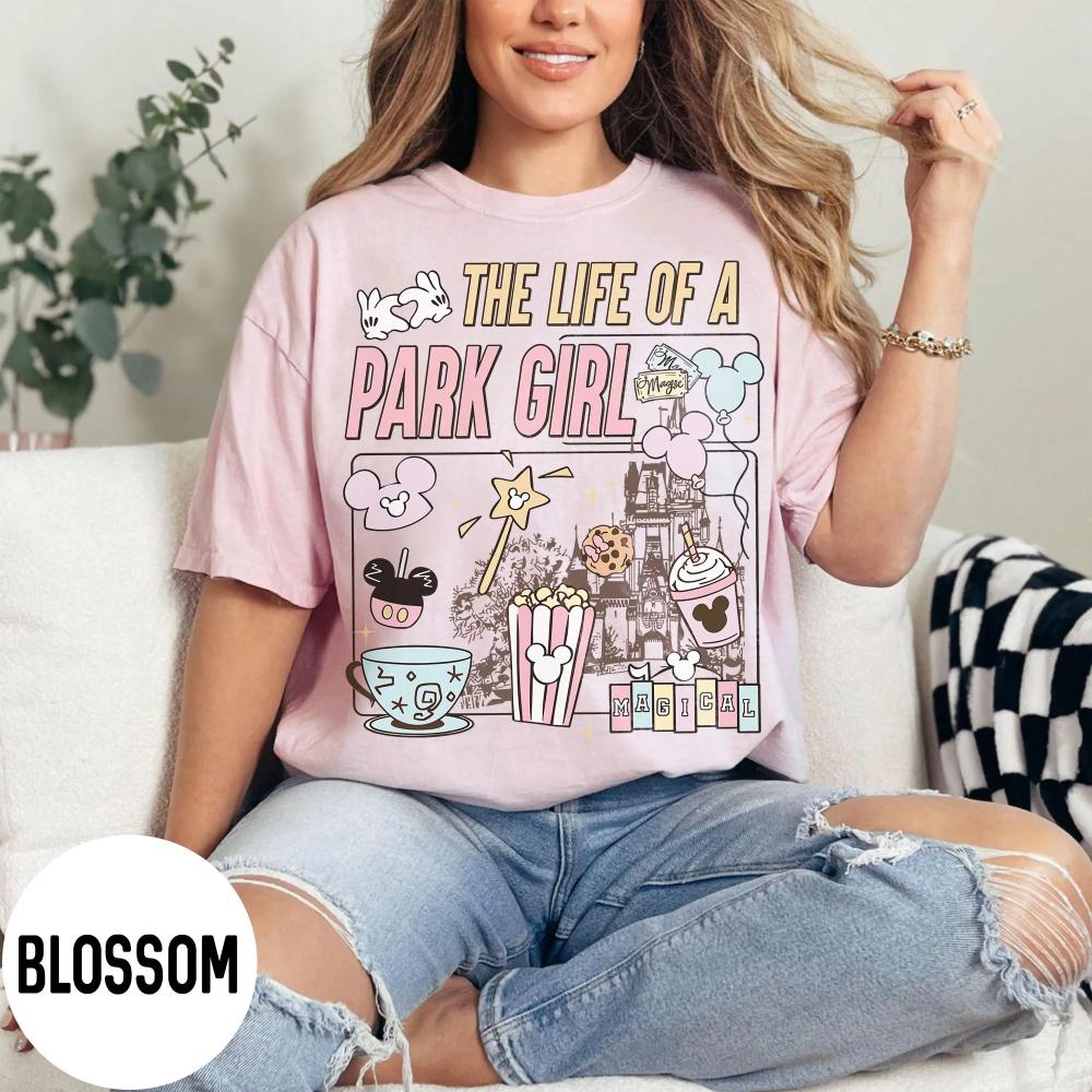 Coquette The Life of A Park Girl Castle Tshirt Retro Pastel Best Day Ever Tee Happiest Place Girl Trip Tshirt