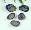 27-34 MM Rainbow Titanium Aura Agate Druzy Fancy Loose Gemstone 5 Pcs Lot SY-118