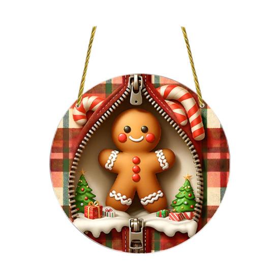 Festive Window And Door Decor Double-sided Acrylic Christmas Hanging Ornaments, Xmas Cartoon Snowman/Penguin/Gingerbread Man/Santa Claus Decorative
