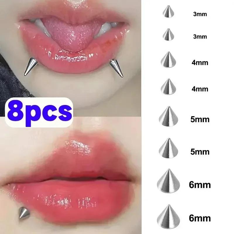 Acrylic Selfadhesive Waterproof Non Piercing Lip Nails Sticker Reusable Fake Lip Nail Eyebrow Nose Ring Body Belly Button Jewelr