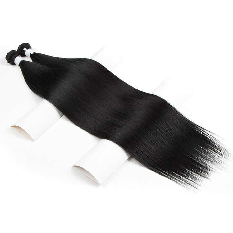Heat Resistant Premium Organic Bio Protein Fiber Ombre Blonde Weave Bone Straight Hair Bundles Weft Synthetic Hair Extensions
