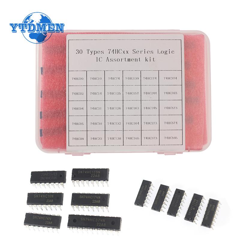 

30PCS 74HC Logic ICs Integrated Circuits Electronic Kit 74HC00 74HC02 74HC04 74HC05 74HC08 74HC10 74HC14 74HC21 74HC30 червоний
