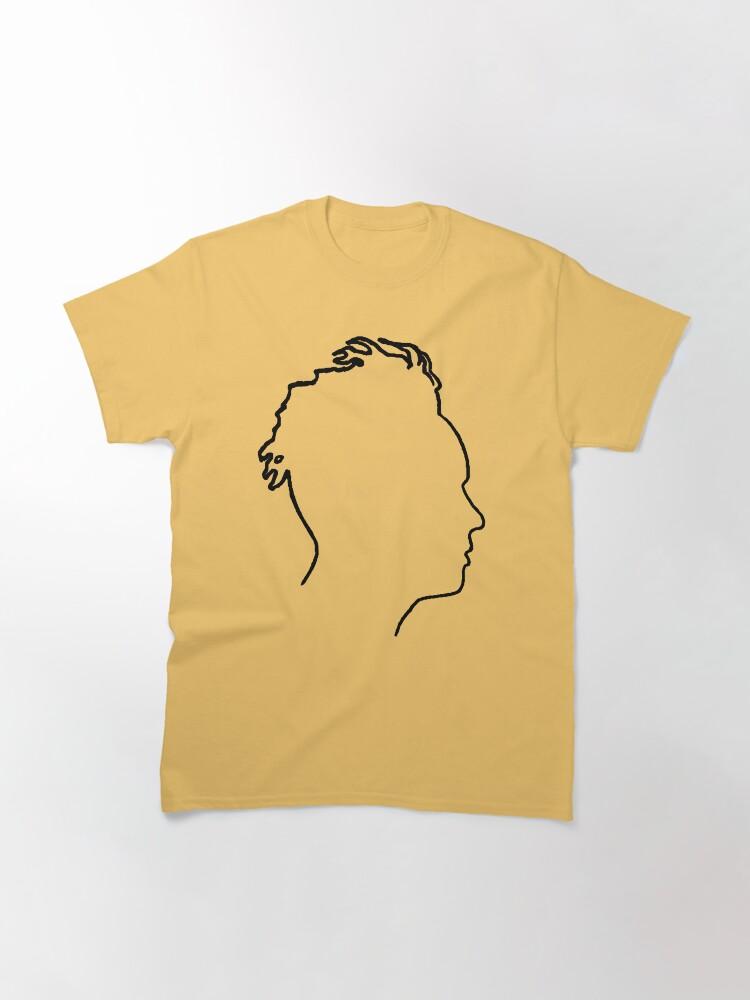 Depeche Mode Martin Gore Profile Black Outline Blue Background Classic T-Shirt