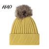 Elastic Slouchy Caps Winter Knitted Hat for Women, Cold Weather Fleece Lined with Pom Stylish Accessories Women Pom, Chunky Snow Hat, Soft Ribbed Knit