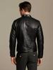 AL KHALID STYLISH New Men's Black Leather Jacket 100% Soft Sheepskin Moto Biker CoatJacket