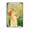 Absinthe Metal Tin Sign Beer Brand Metal Signs Wall Plate Vintage Metal Plaque Man Cave Home Plate Wall Industrial Decor