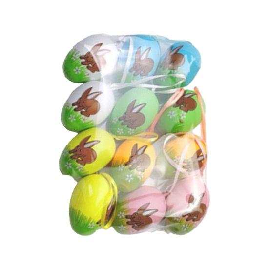 12 szt. Wielokolorowe Plastikowe Pisanki DIY Zabawka do Malowania Jajek dla do Domu Zajęcia dla Dzieci Materiały na Przyjęcie Wielkanocne