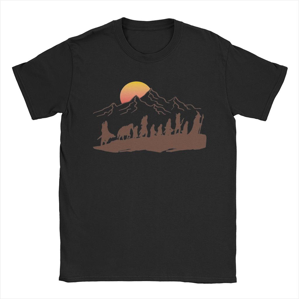 La Compagnia L-Signori degli A-Anelli Magliette Uomo Cotone Puro Magliette Divertenti Girocollo T-Shirt Manica Corta Vestiti Estivi