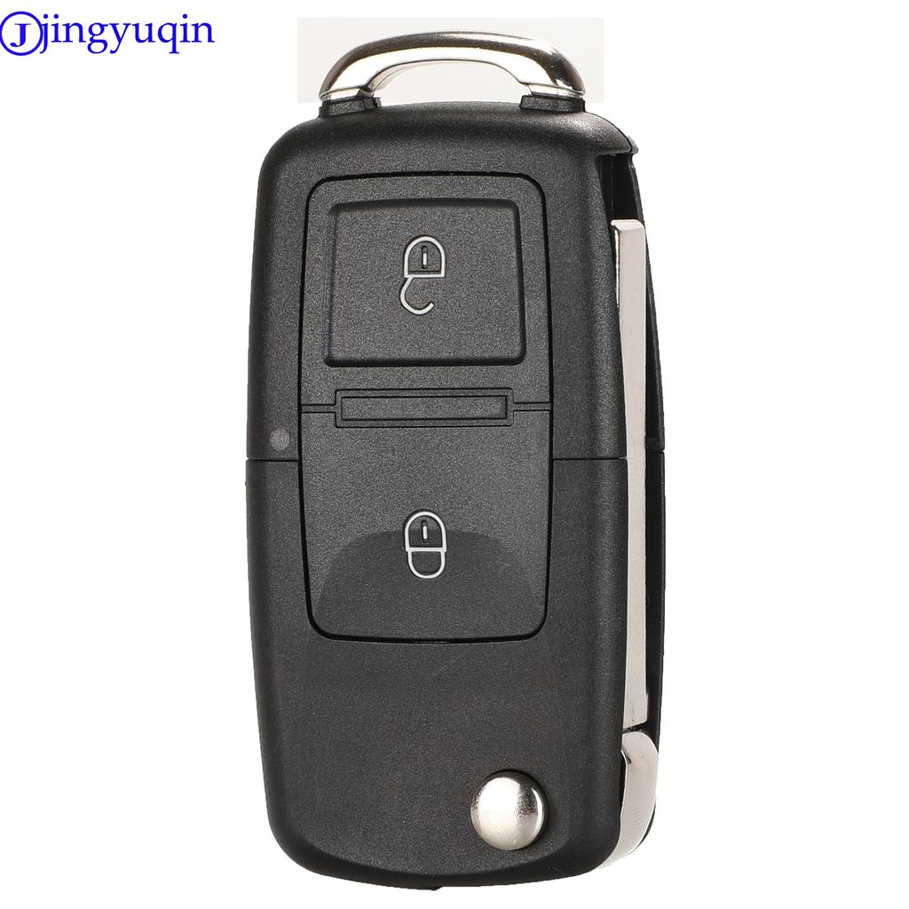 jingyuqin  2/3/4 B Folding Car Remote Key Shell Case Fob For VW Passat Polo Golf Touran Bora Ibiza Leon Octavia Fabia
