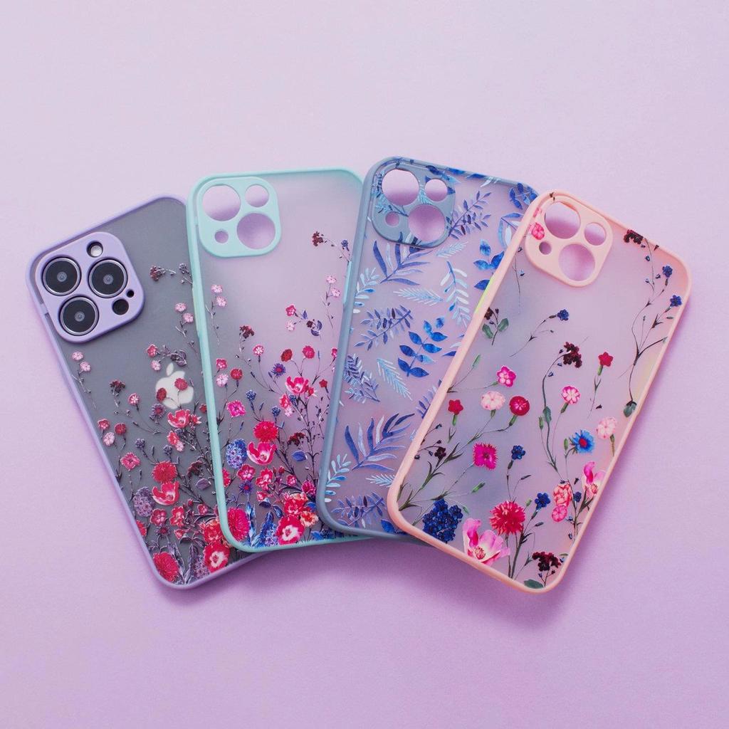 Design Case Etui Do Samsung Galaxy A12 5G Pokrowiec W Kwiaty Ciemnoniebieski
