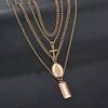 Vintage Personality Exaggerated Madonna Cross Alloy Multilayer Pendant Necklace