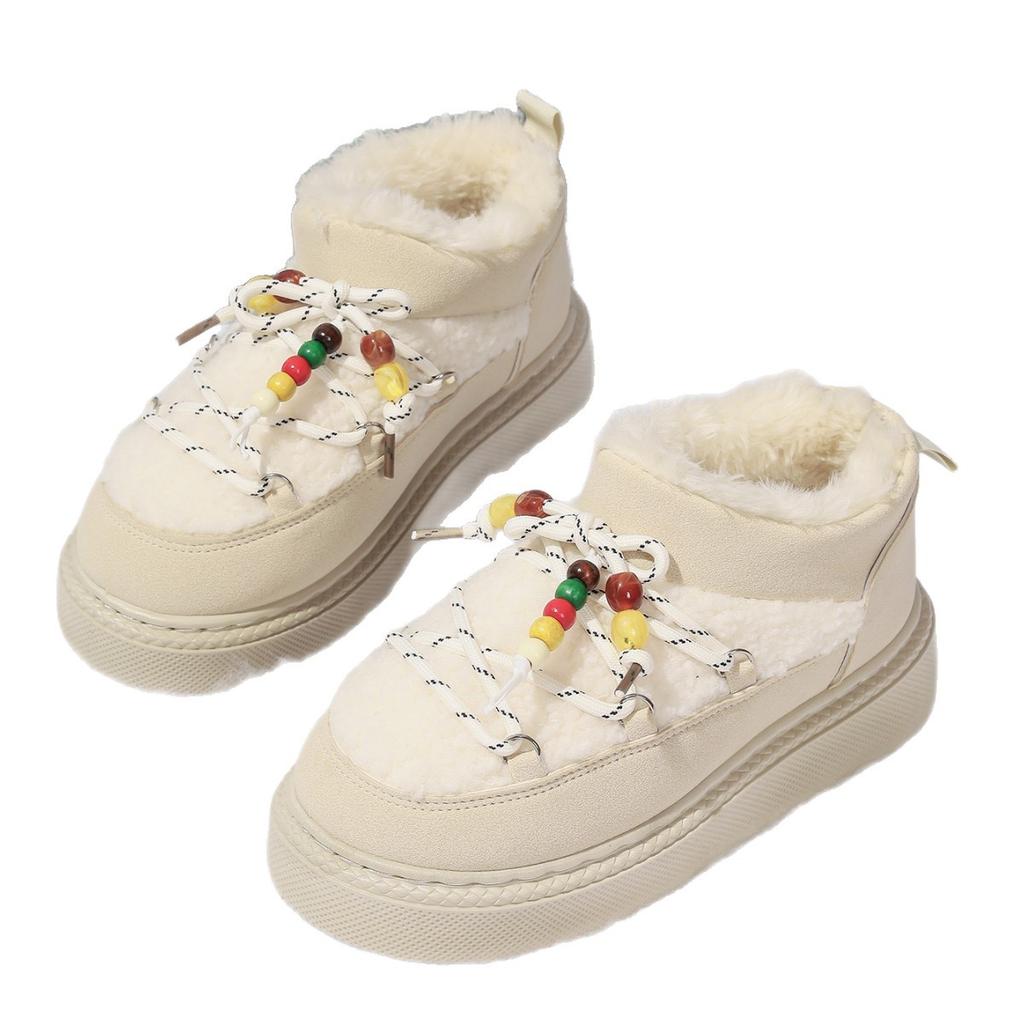 Large Size Thick-soled Snow Boots for Women, New Velvet Thickened Bread Boots for Autumn and Winter 2025, Cotton Shoes for Women