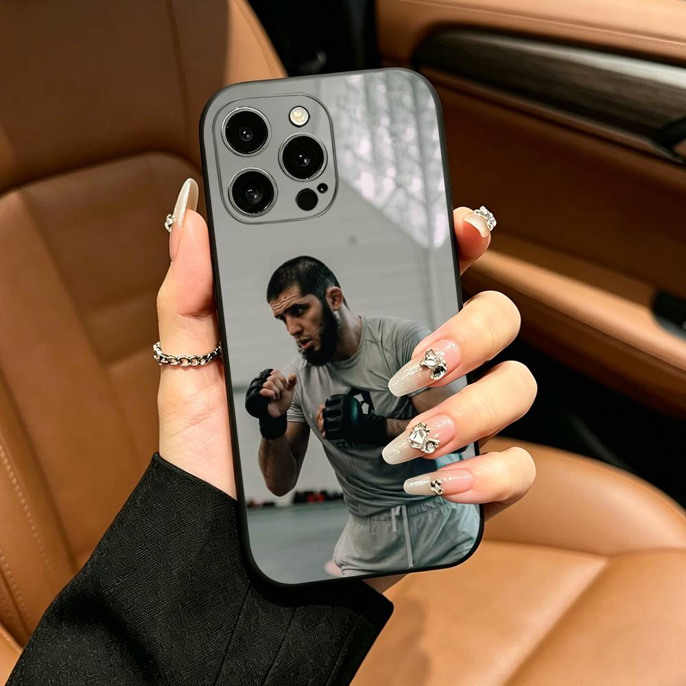 GOAT Lightweight-Lslam Makhachev Phone Case For iPhone 17,16,15,14,13,12,11 Pro Max,16Plus,XS Soft Black Cover