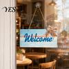 Ocean Themed Decor Welcome Decorative Sign, Wooden Mediterranean Retro Style Long-lasting Door Decoration Wall Mounted Sign for Indoor Outdoor