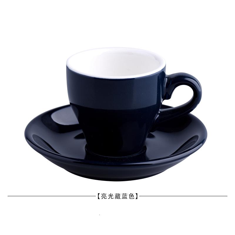 80cc Coloured Cheap Thick Ceramic Espresso Cups Saucer Set Cafe Household Caffe Latte Expresso Strong Coffee Mugs Tray Wholesale
