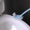 Plastic Toilet Brush Holder Set Bathroom Cleaning Kit Cleaner Curved Toilet Cleaning Brushes Househo